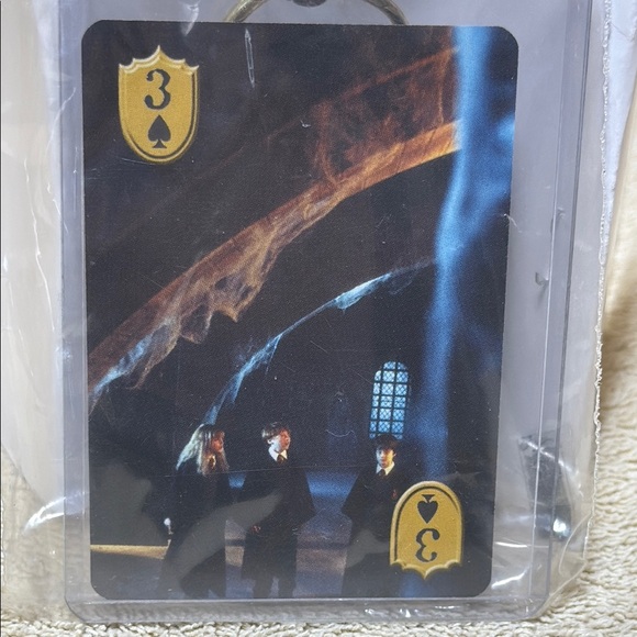 Warner Bros. Accessories - Harry Potter Playing Card Characters 3 Of Spades Warner Brothers Keychain Black